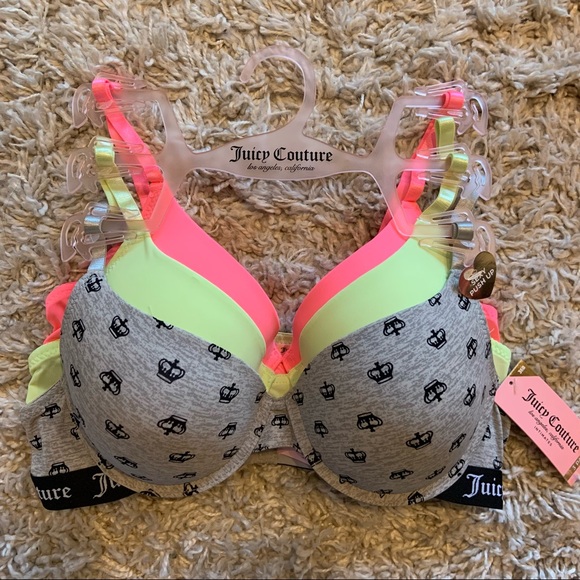 Juicy Couture Sexy Push Up 3 Pack Bra Set 36B NWT $54 - Picture 1 of 4